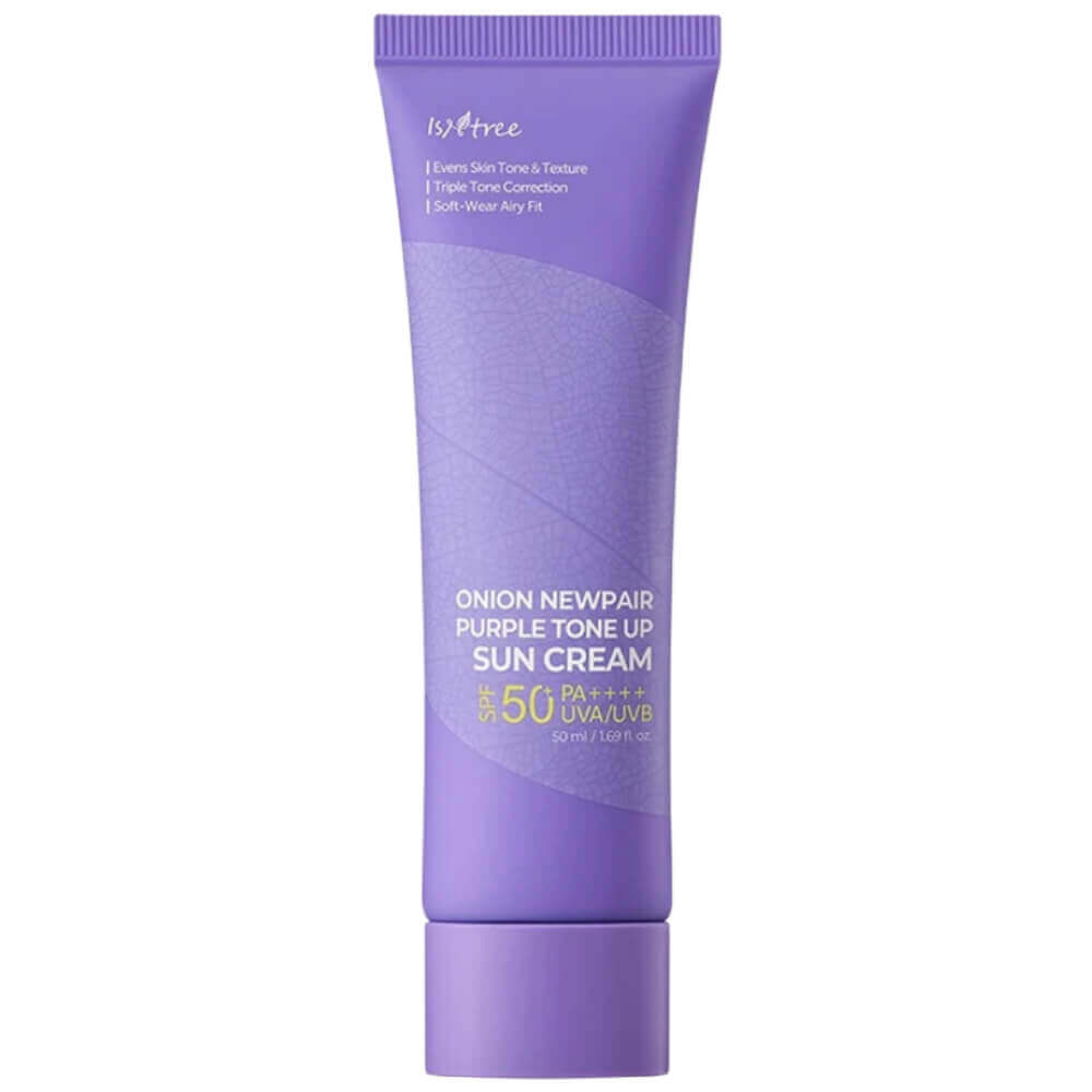 Тонирующий солнцезащитный крем с красным луком Isntree Onion Newpair Purple Tone Up Sun Cream