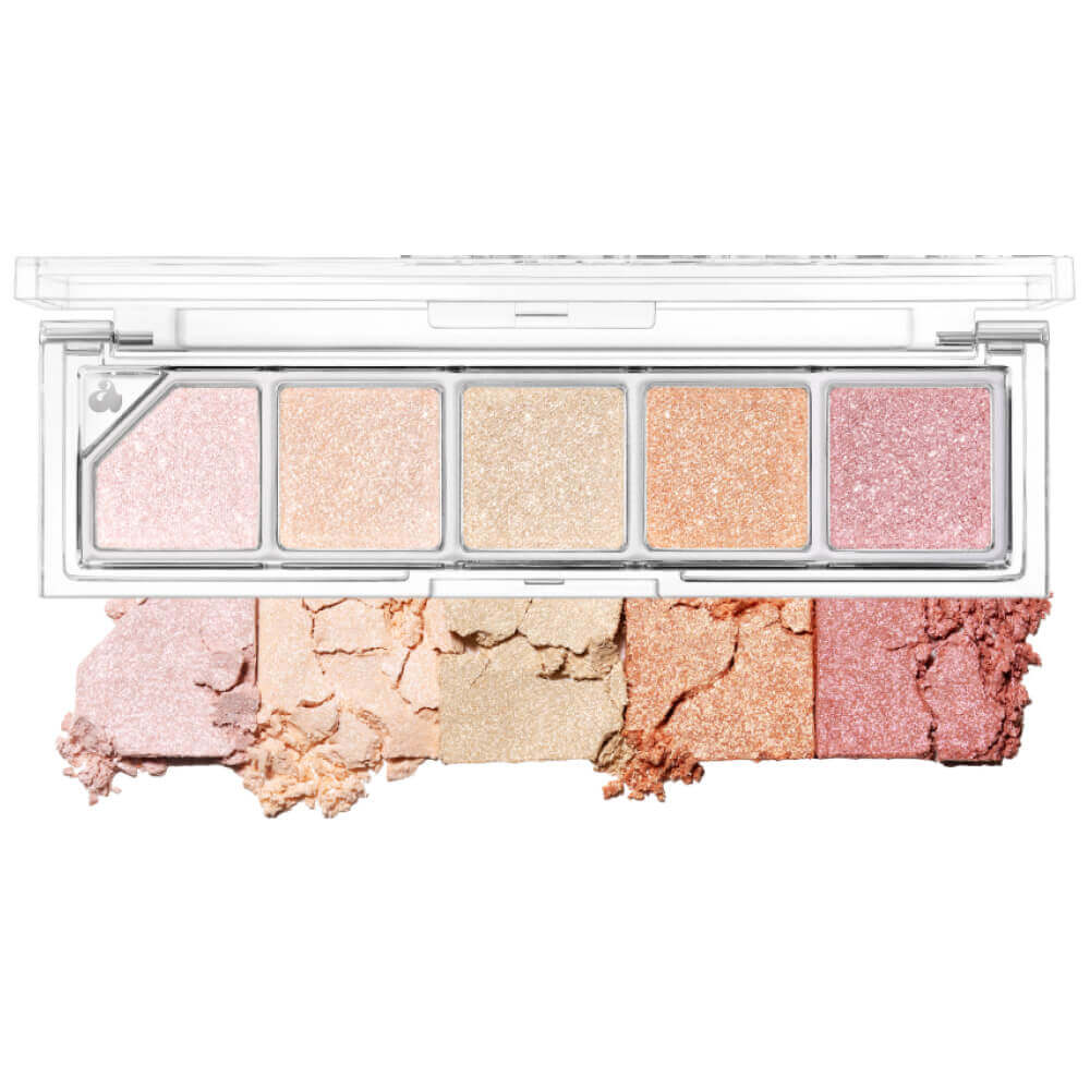 Палетка сияющих хайлайтеров Unleashia Mood Shower Face Palette 100 Ballerina