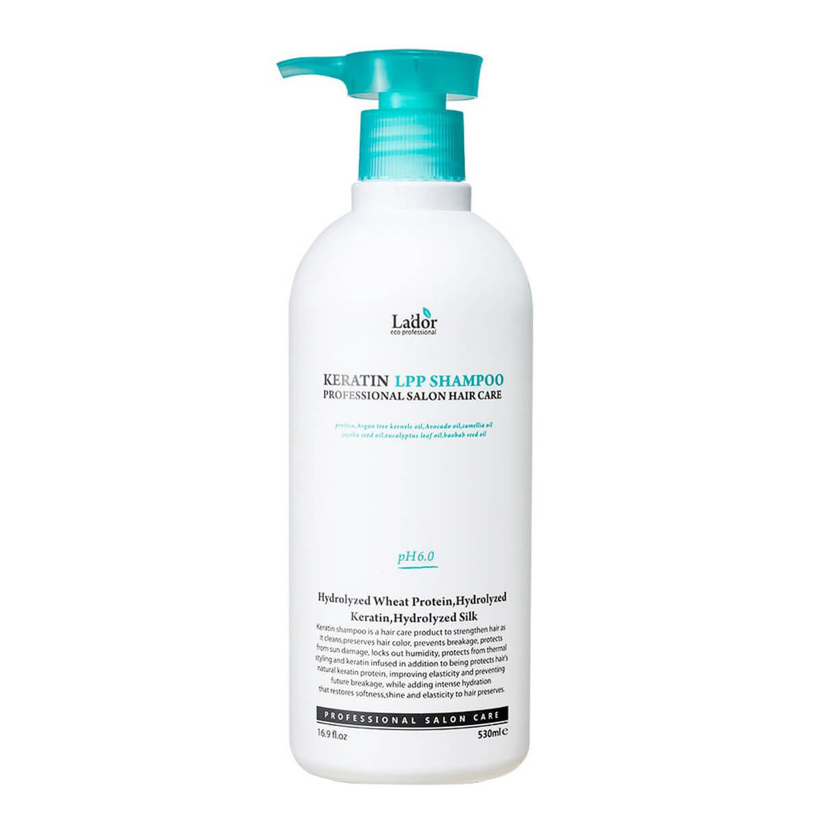 Бессульфатный протеиновый шампунь Lador Keratin LPP Shampoo 530 мл