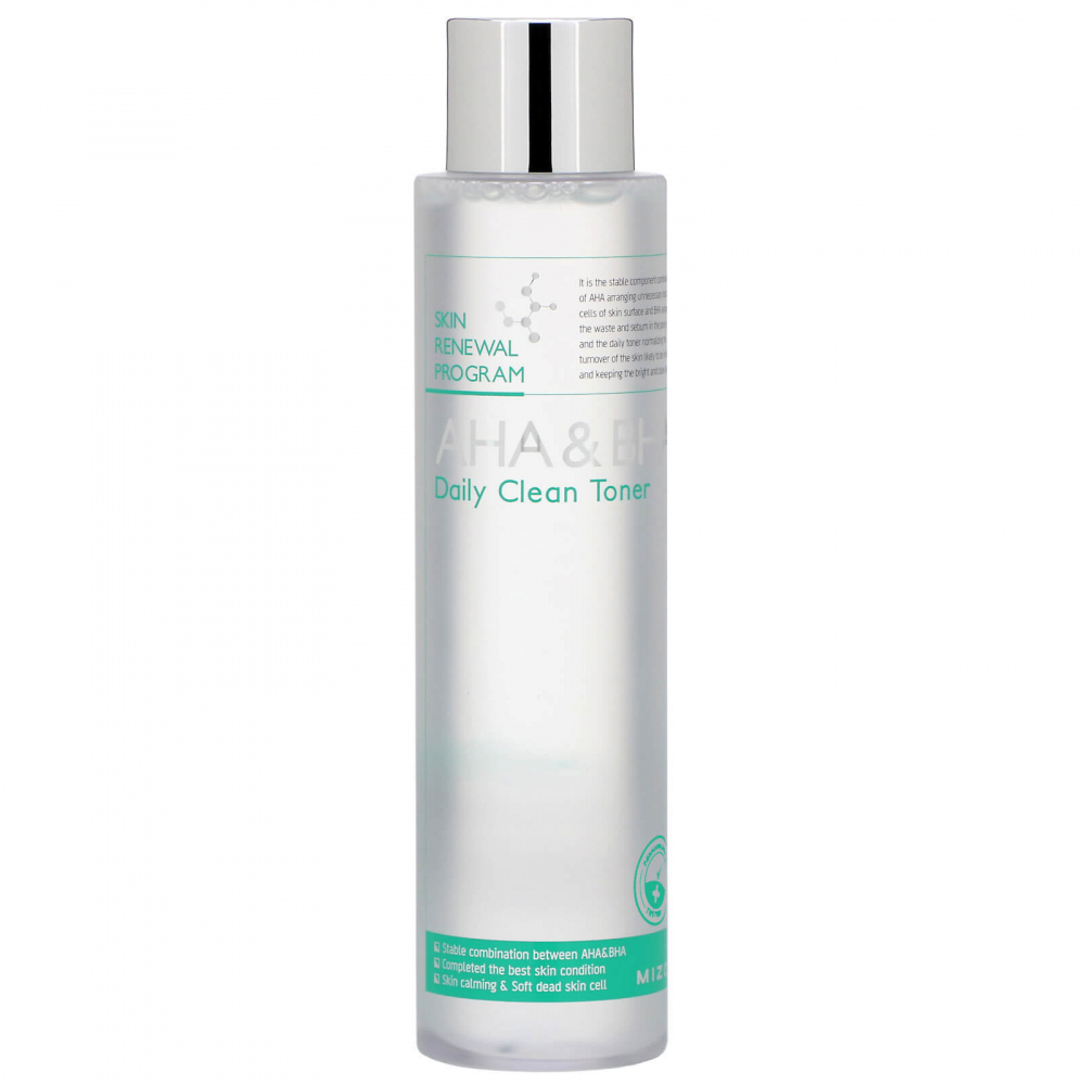 Тоник-пилинг с фруктовыми кислотами Mizon AHA & BHA Daily Clean Toner