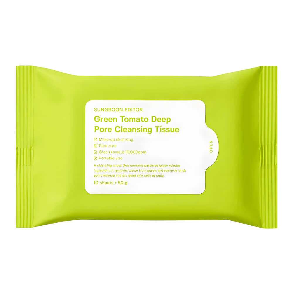 Очищающие салфетки для лица Sungboon Editor Green Tomato Deep Pore Cleansing Tissue