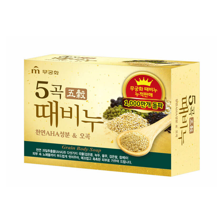Косметическое мыло-скраб для тела со злаками Mukunghwa 5 Grains Exfoliating Body Soap