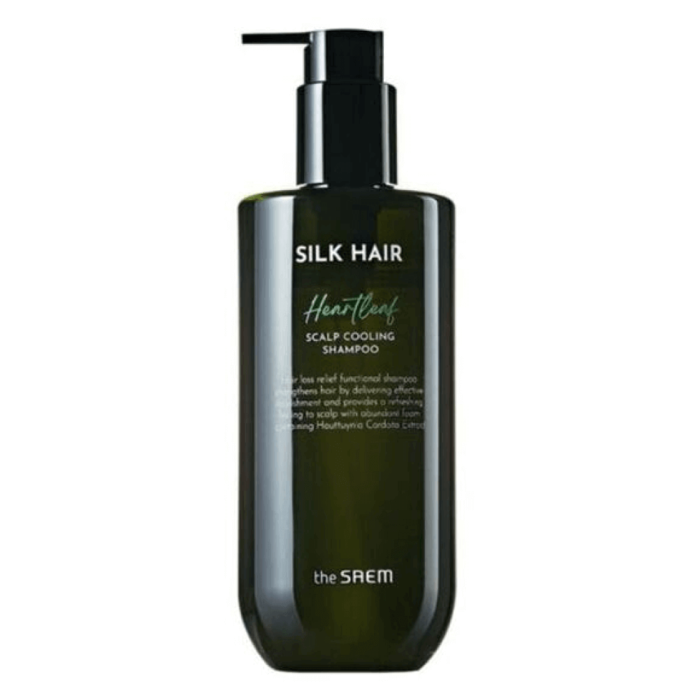 Освежающий шампунь для борьбы с выпадением волос The Saem Silk Hair Heartleaf Scalp Cooling Shampoo - 400 мл