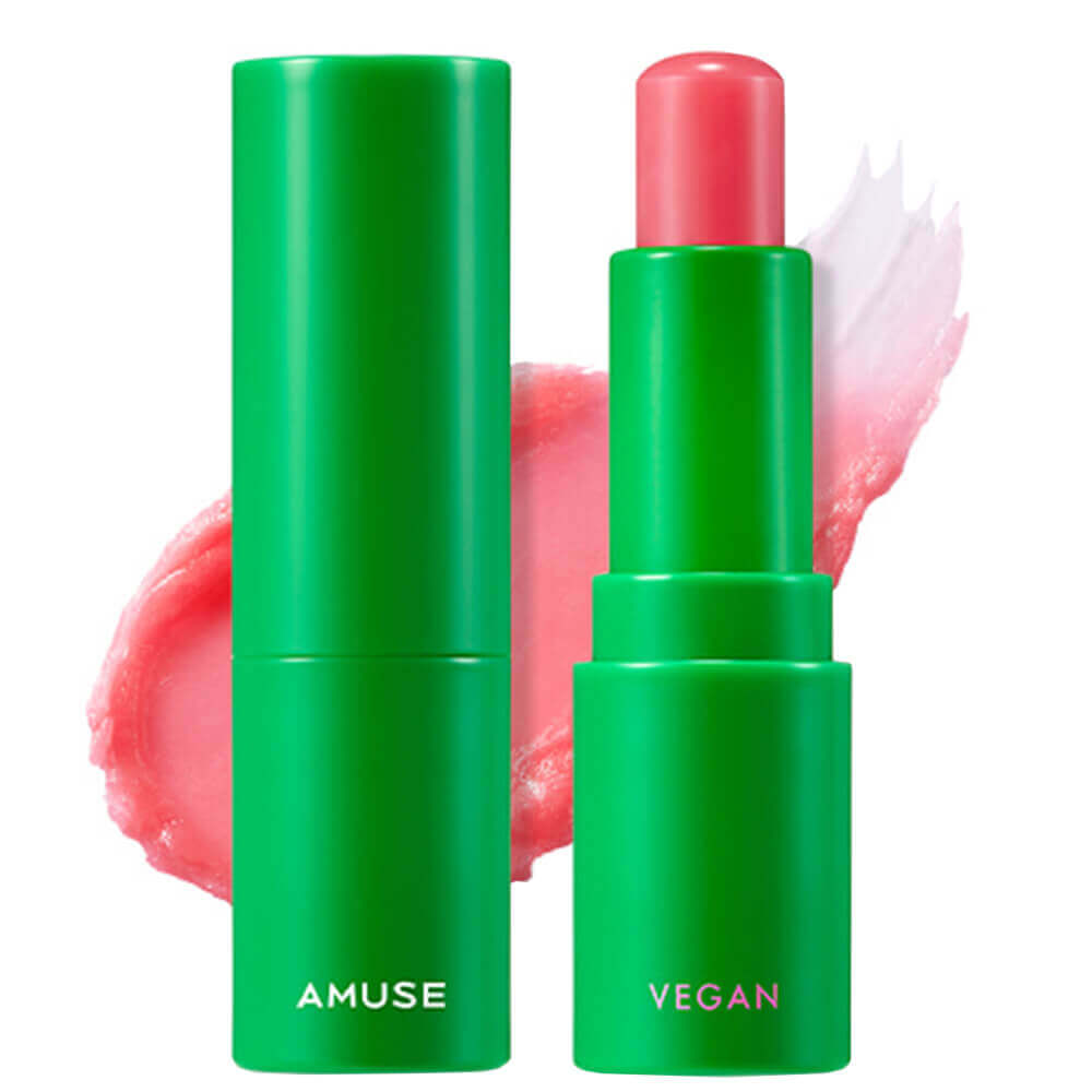 Веганский увлажняющий бальзам для губ AMUSE Vegan Green Lip Balm 02 Rose