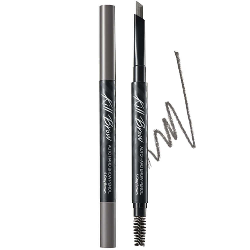 Автоматический карандаш для бровей с щёточкой CLIO Kill Brow Auto Hard Brow Pencil 5 Gray Brown