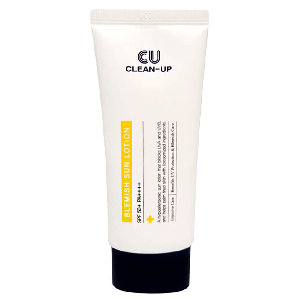 Лёгкий гипоаллергенный солнцезащитный лосьон CUSKIN Clean Up Blemish Sun Lotion SPF50+ PA++++