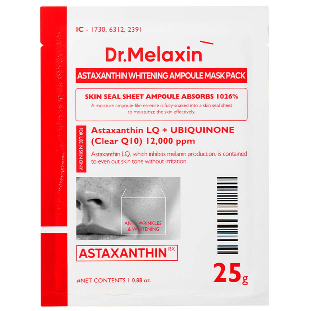 Осветляющая тканевая маска с астаксантином Dr.Melaxin TX-Astaxanthin Brightening Serum Mask