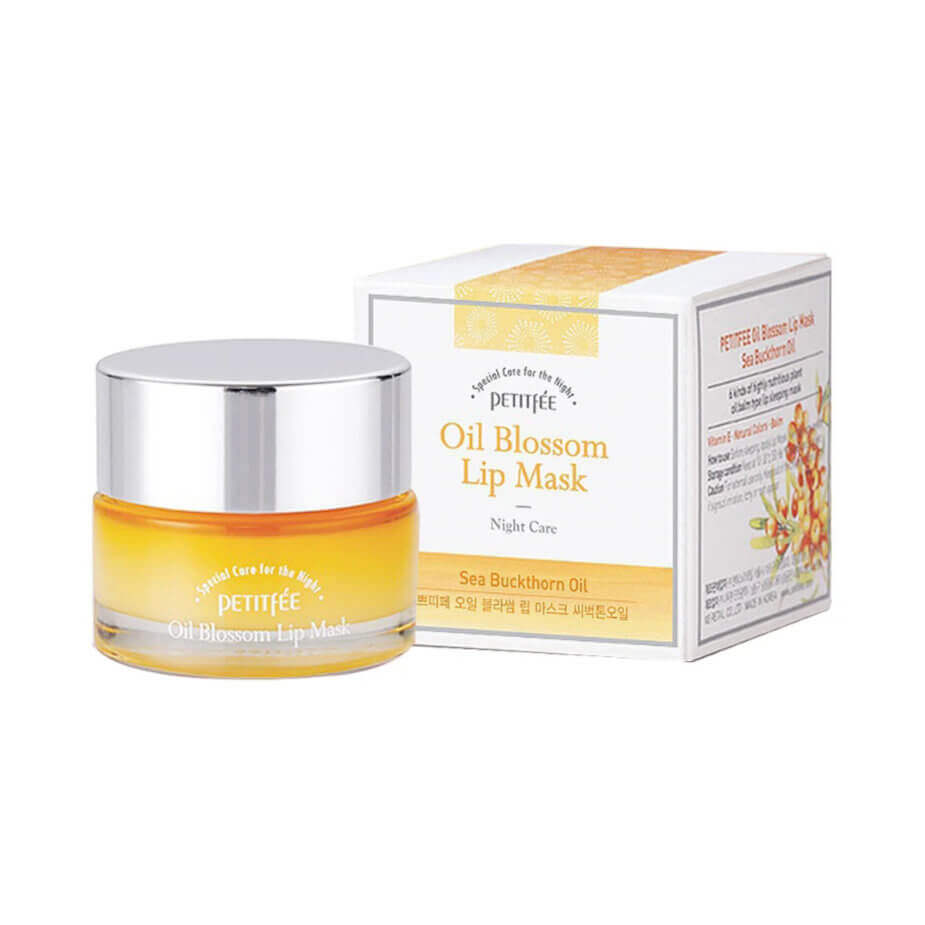 Ночная маска для губ с маслом облепихи Petitfee Oil Blossom Lip Mask Sea Buckthorn Oil