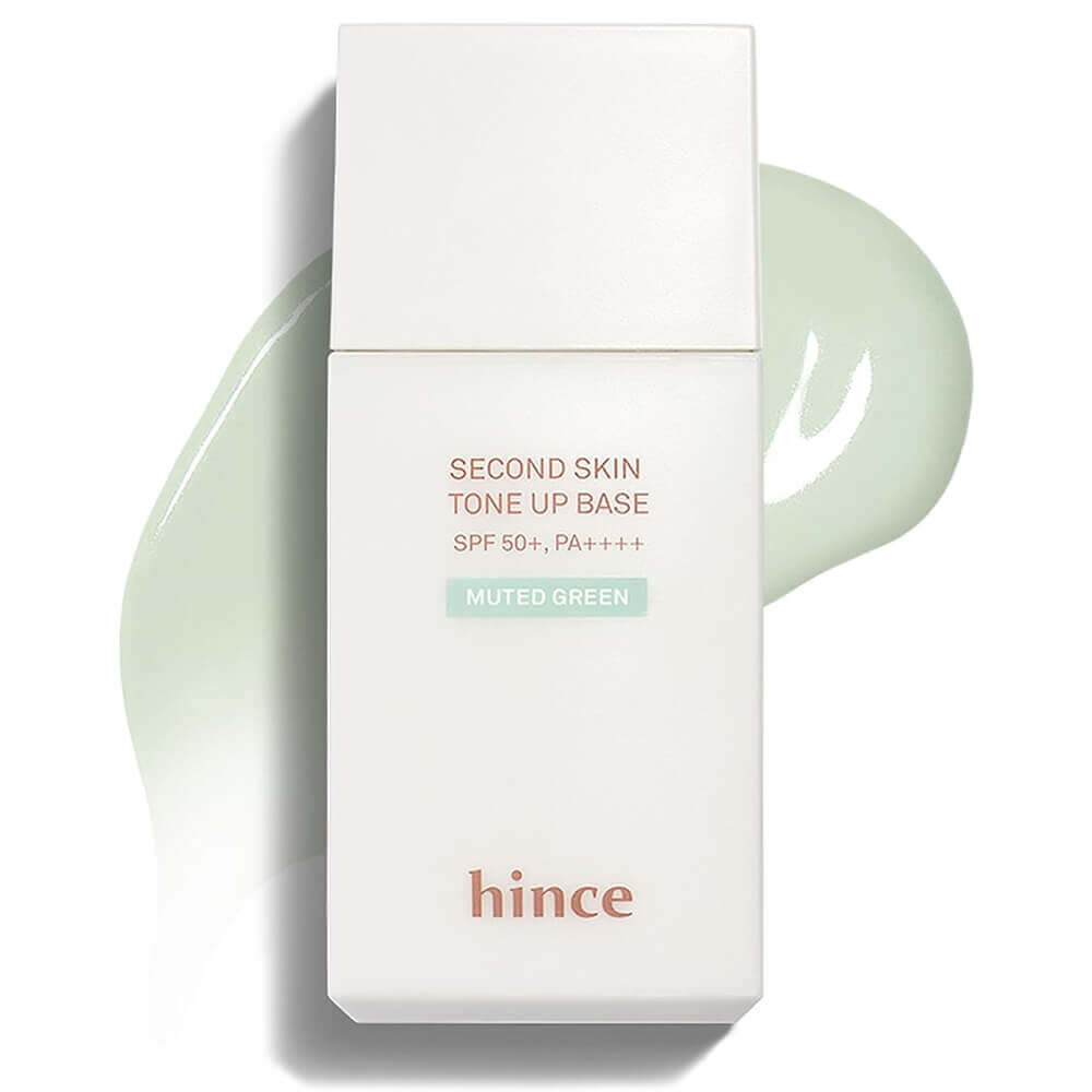 Тонирующая солнцезащитная база под макияж hince Second Skin Tone Up Base SPF50+ PA++++ Muted Green