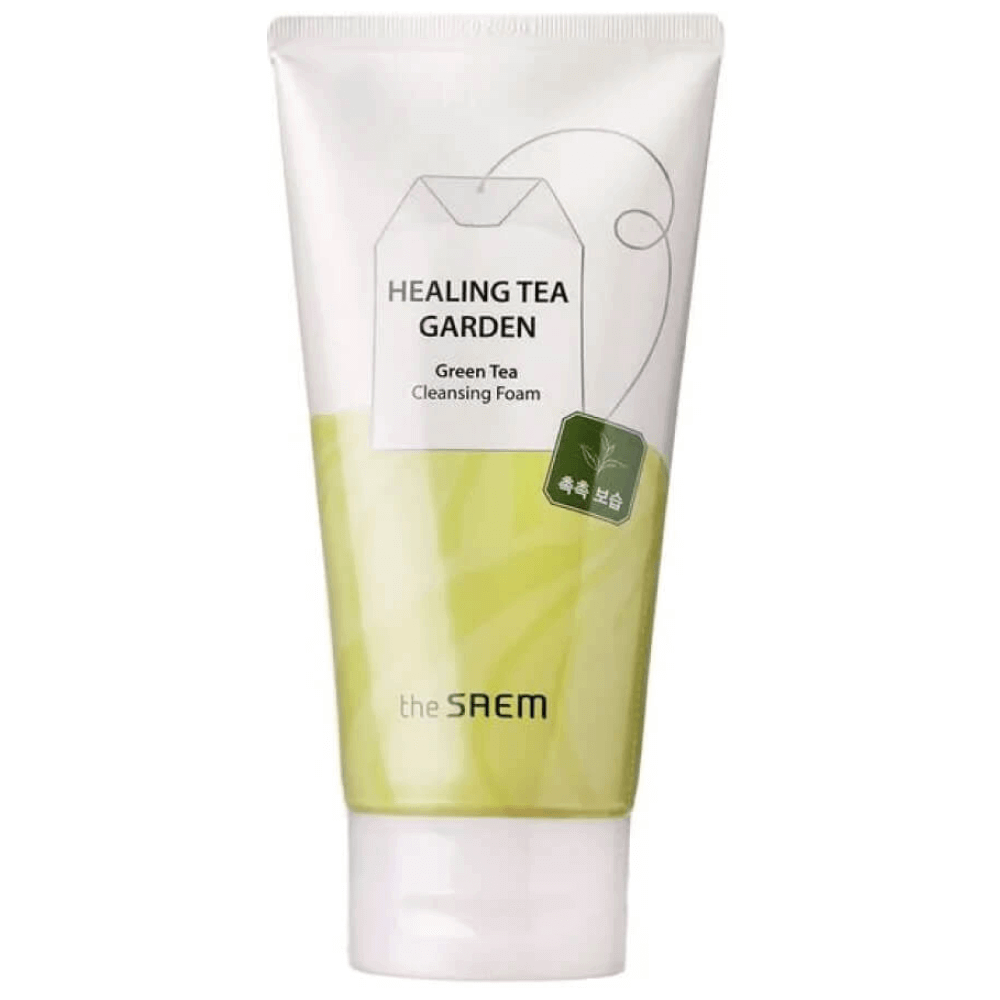 Увлажняющая пенка с экстрактом зеленого чая The Saem Healing Tea Garden Green Tea Cleansing Foam