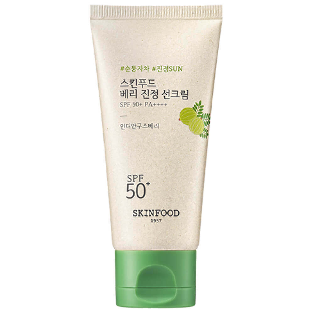 Лёгкий успокаивающий SPF-крем с комплексом ягод Skinfood Berry Soothing Sun Cream SPF50+ PA++++