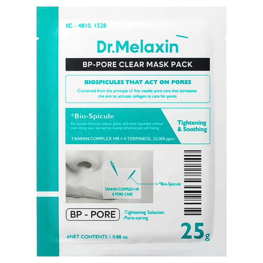 Тканевая маска для сужения пор с биоспикулами Dr.Melaxin BP Pore Clear Facial Mask Pack