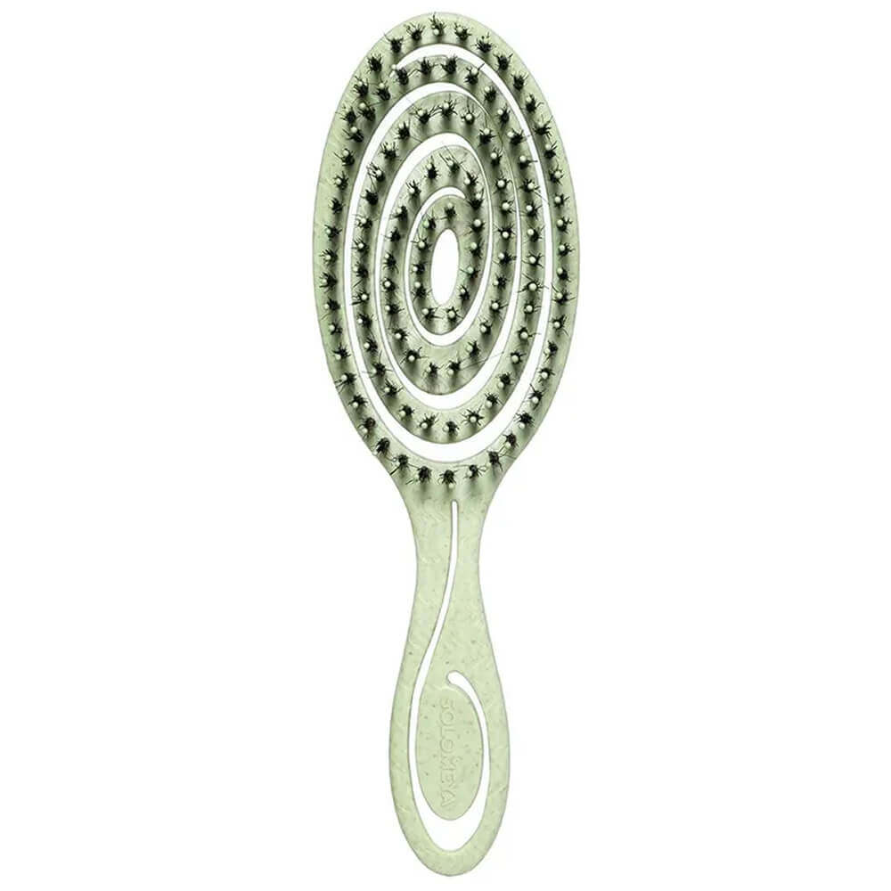 Подвижная био-расчёска Solomeya Detangling Bio Hair Brush Green