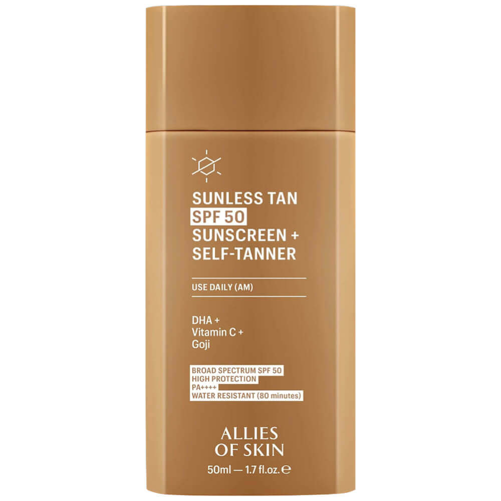 Солнцезащитный крем-автозагар для лица Allies of Skin Sunless Tan SPF50 Sunscreen + Self-Tanner