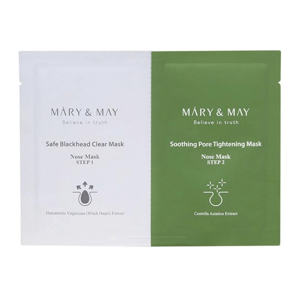 Двухступенчатые очищающие полоски для носа Mary&May Daily Safe Black Head Clear Nose Mask