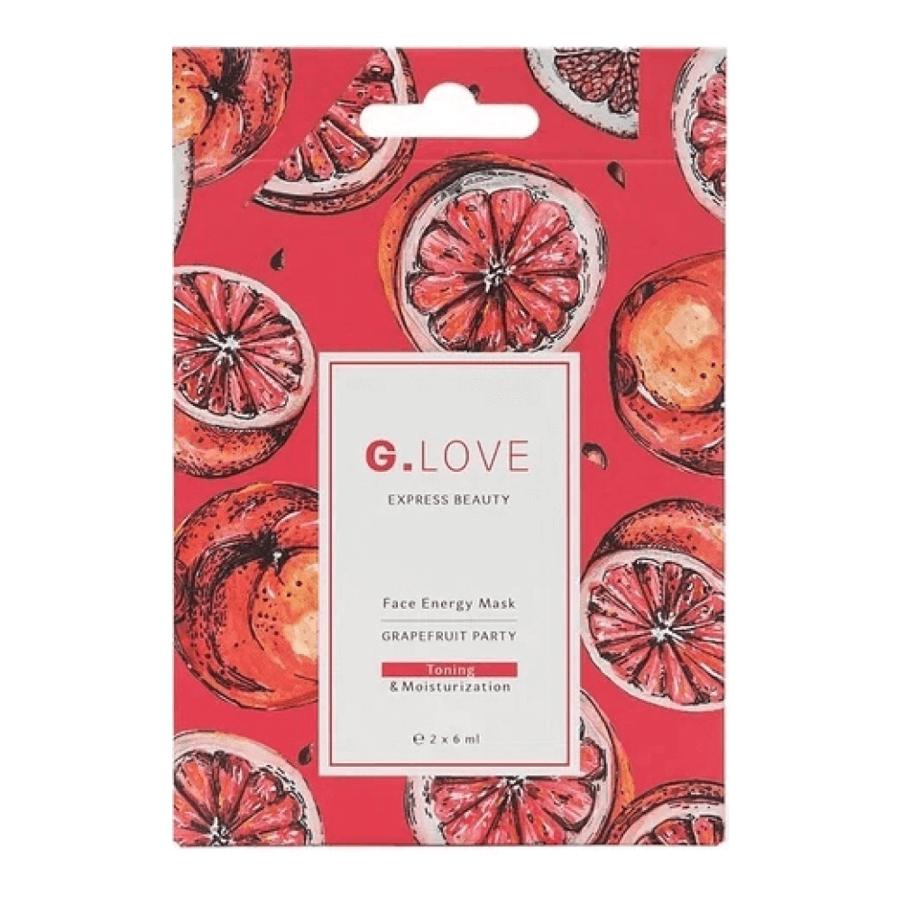 Тонизирующая маска для лица с ниацинамидом G.Love Face Energy Mask Grapefruit Party 2 шт. по 6 мл