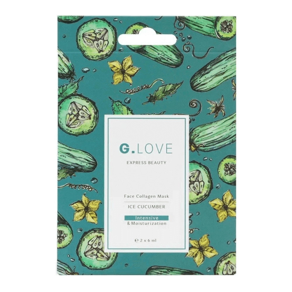 Освежающая коллагеновая маска с огурцом G.Love Face Collagen Mask Ice Cucumber 2 шт. по 6 мл