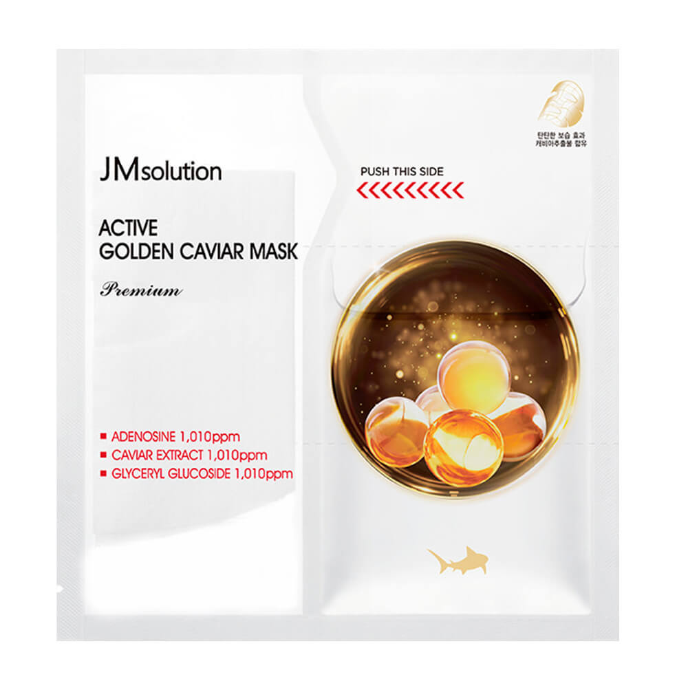 Тканевая премиум-маска с золотом и икрой JMsolution Active Golden Caviar Mask Premium