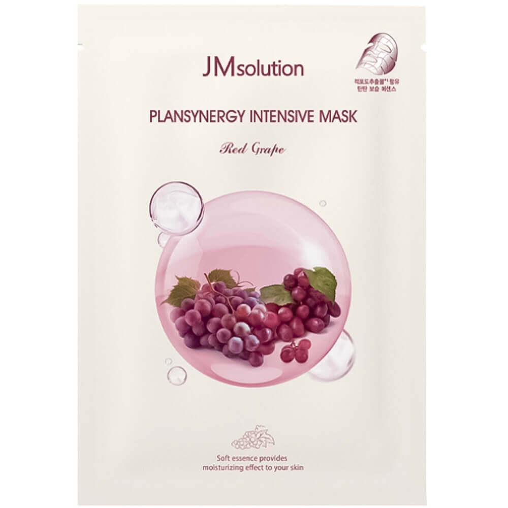 Укрепляющая тканевая маска с красным виноградом JMsolution Plansynergy Intensive Mask Red Grape