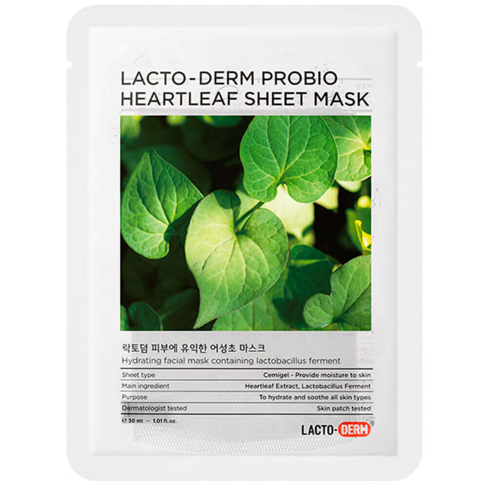 Успокаивающая маска с хауттюйнией Lactoderm Probio Heartleaf Mask