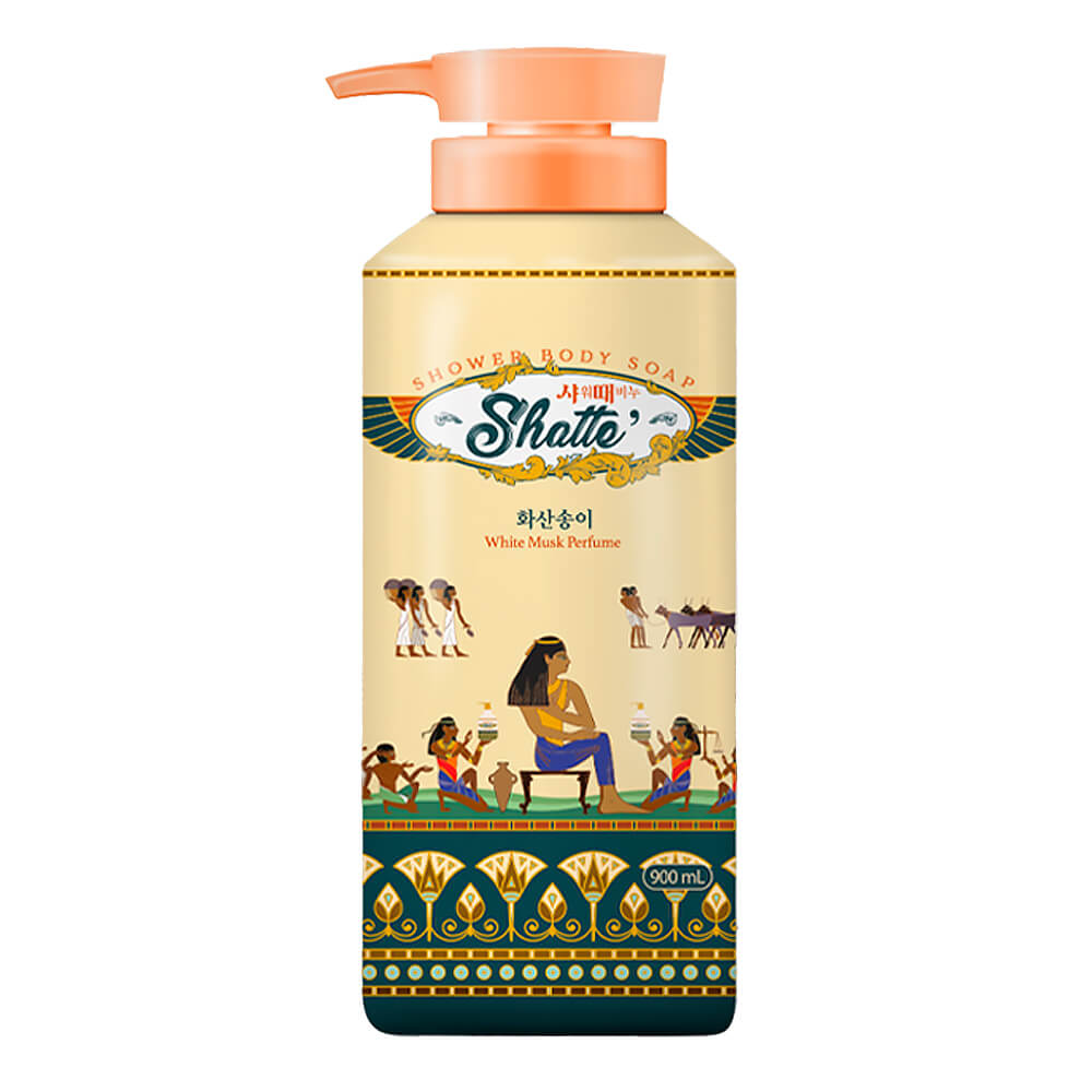 Бессульфатный гель-эксфолиант для душа с вулканической лавой Mukunghwa White Musk Perfume Shower Body Soap - 900 мл