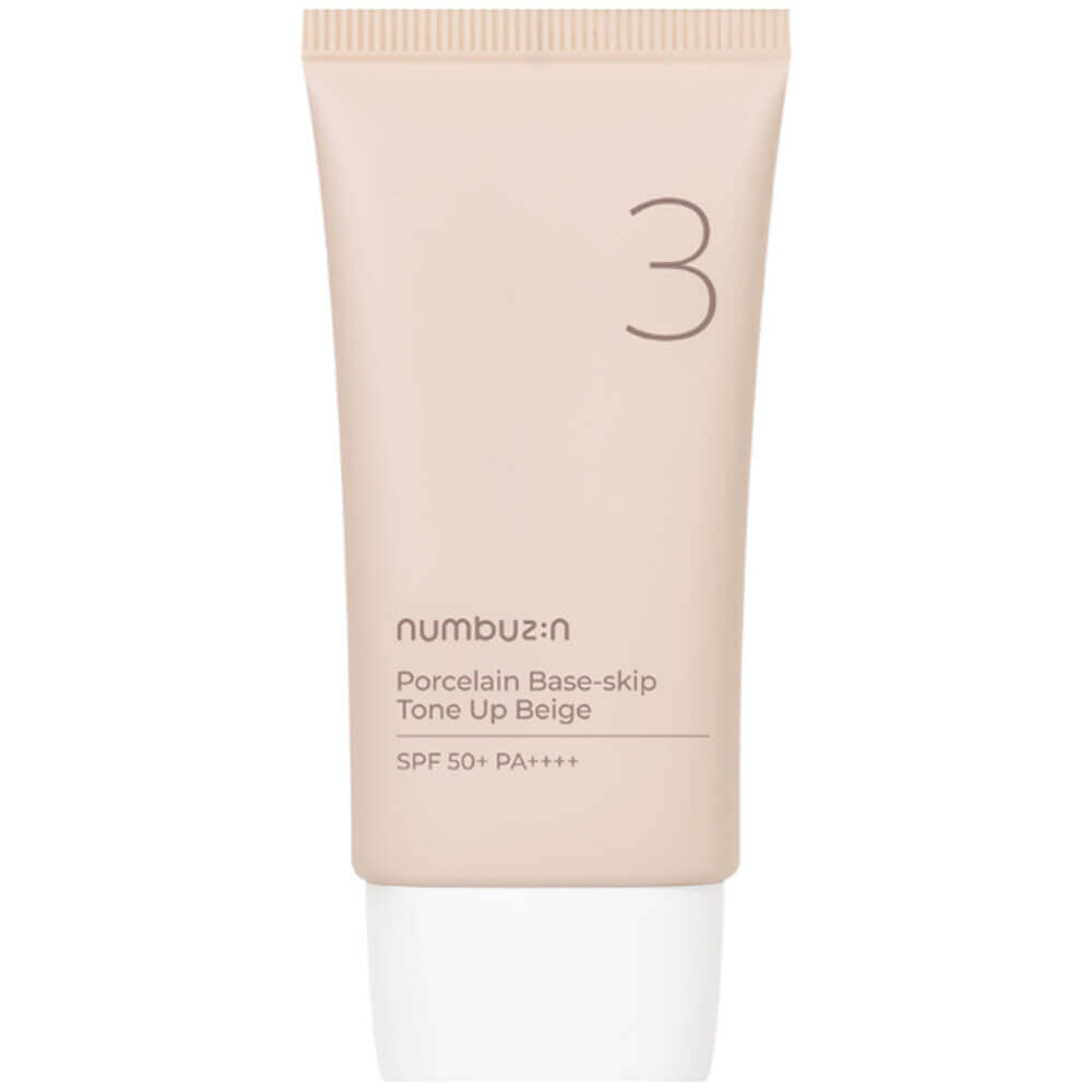 Тональная основа с защитой от солнца numbuzin No.3 Porcelain Base-skip Tone Up Beige SPF50+ PA++++
