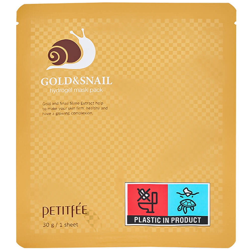 Гидрогелевая маска для лица с муцином улитки Petitfee Gold & Snail Hydrogel Mask Pack