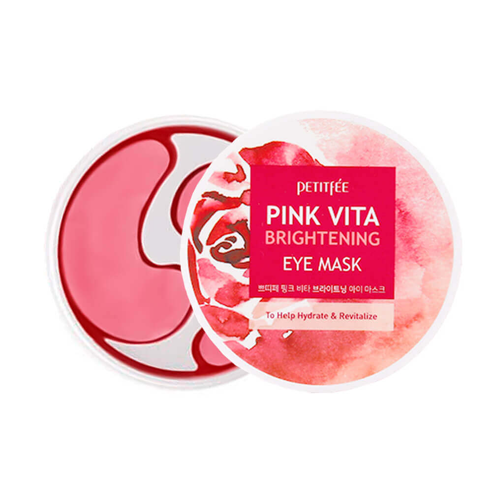 Осветляющие тканевые патчи для глаз с витаминным комплексом Petitfee Pink Vita Brightening Eye Mask