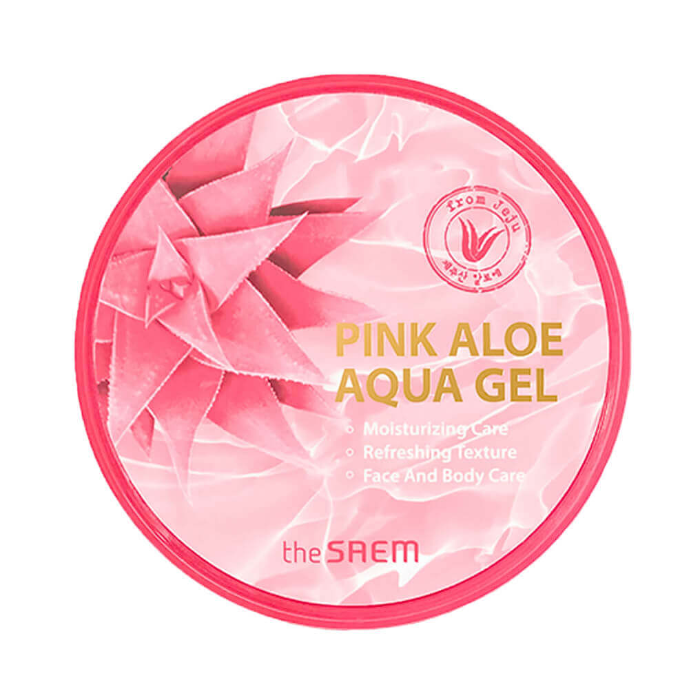 Универсальный розовый гель 94% алоэ для лица и тела The Saem Pink Aloe Aqua Gel