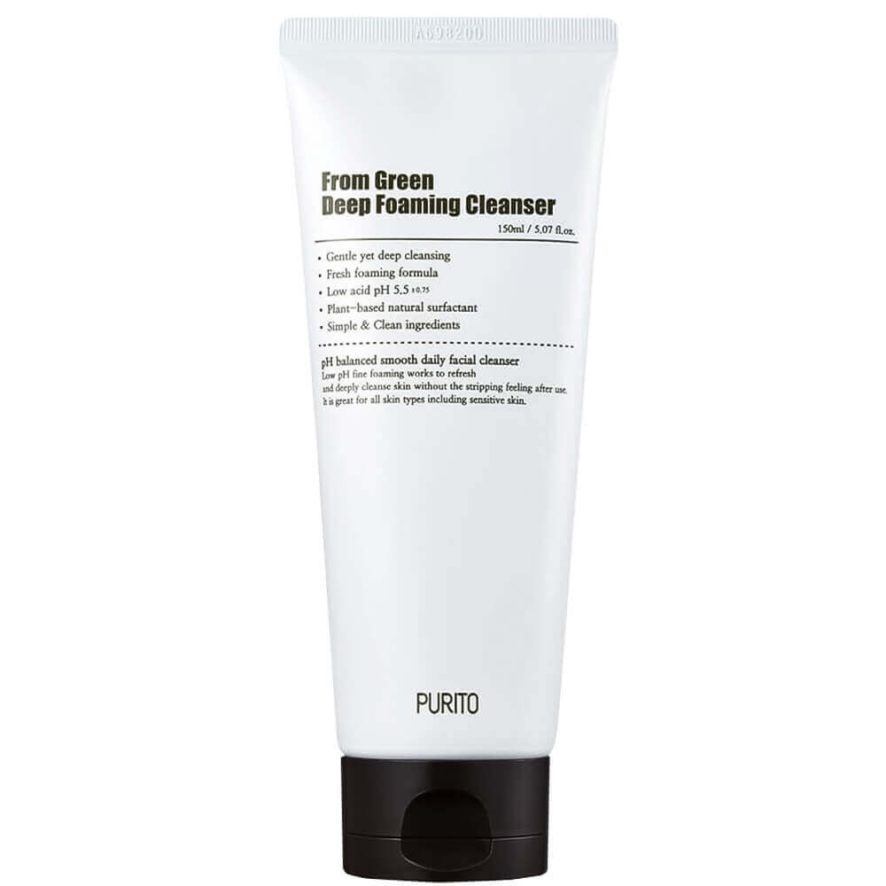 Слабокислотная пенка с центеллой и зеленым чаем Purito From Green Deep Foaming Cleanser 150 мл