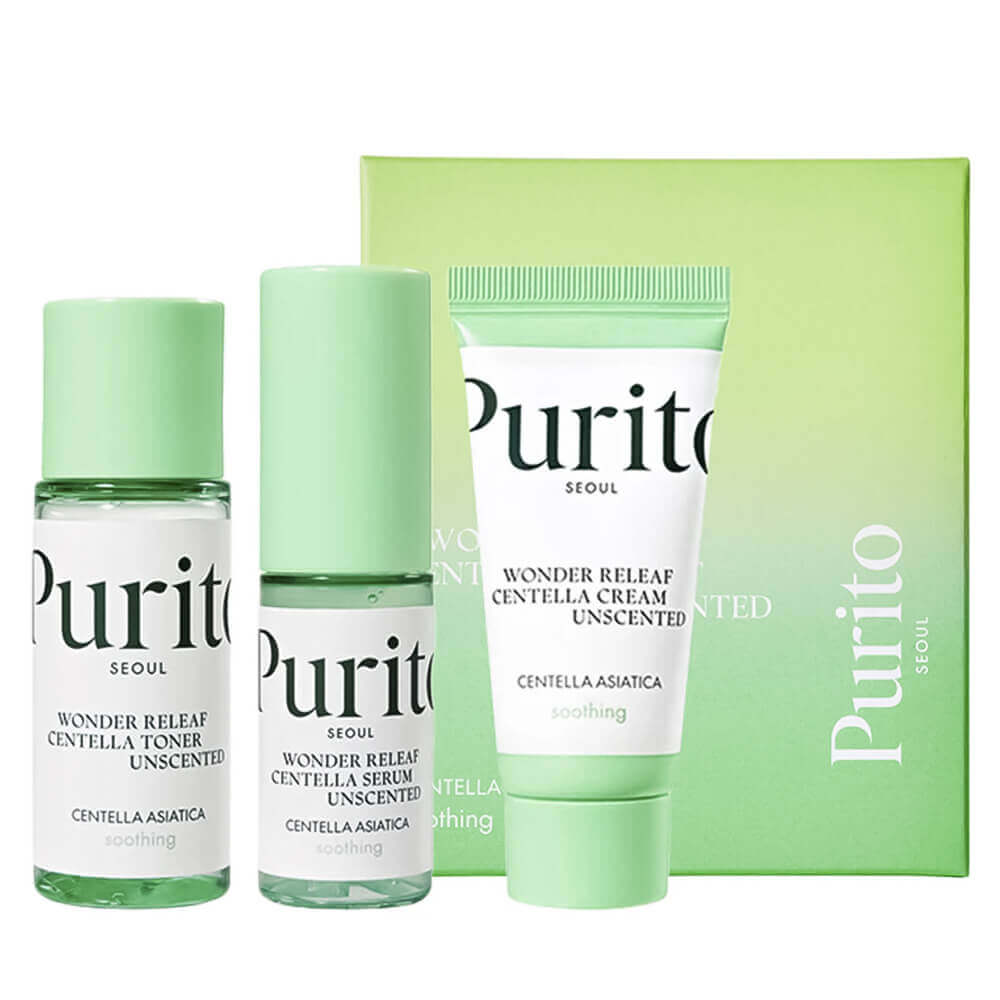Набор миниатюр с центеллой PuritoSeoul  Wonder Releaf Centella Mini Kit Unscented