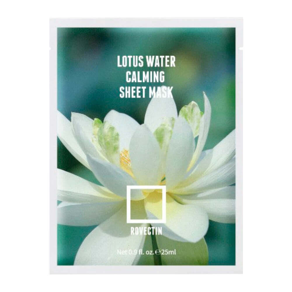 Тканевая маска для выравнивания тона Rovectin Clean Lotus Water Calming Sheet Mask