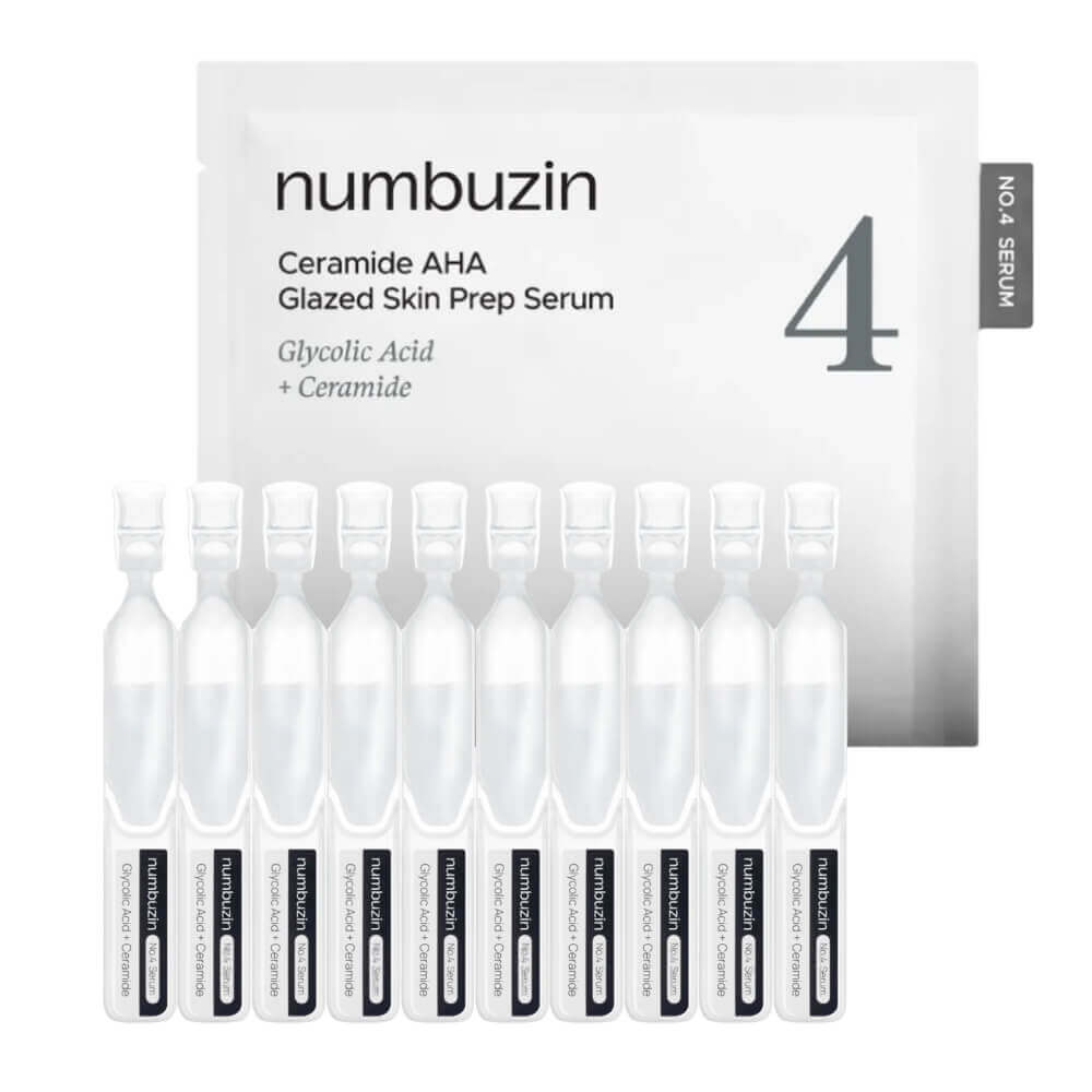 Обновляющая сыворотка с кислотами numbuzin No.4 Ceramide AHA Glazed Skin Prep 10 шт*1,3 мл