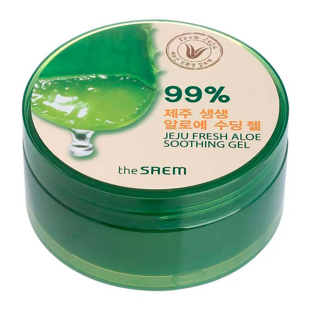 Универсальный гель алоэ для лица и тела The Saem Jeju Fresh Aloe Soothing Gel 99% - 300 мл в банке