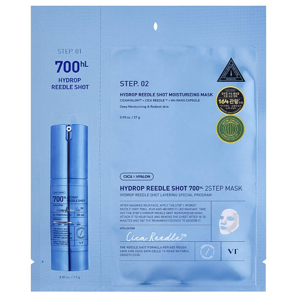 Усиленная двухфазная маска для увлажнения VT Cosmetics Hydrop Reedle Shot 700hL 2Step Mask