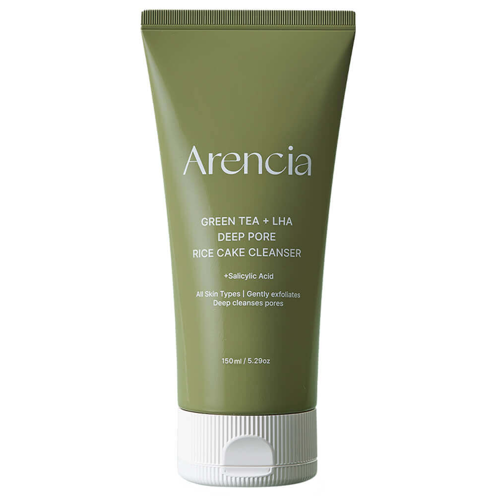 Очищающая пенка с кислотами Arencia Green Tea + LHA Deep Pore Rice Cake Cleanser